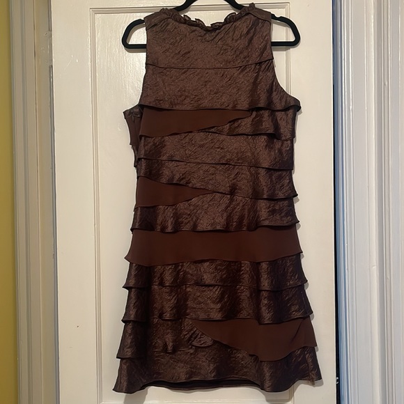 Brown Ruffle Dress - Picture 2 of 7